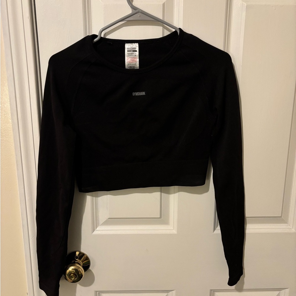Gymshark Jet Black Long Sleeve Crop Top